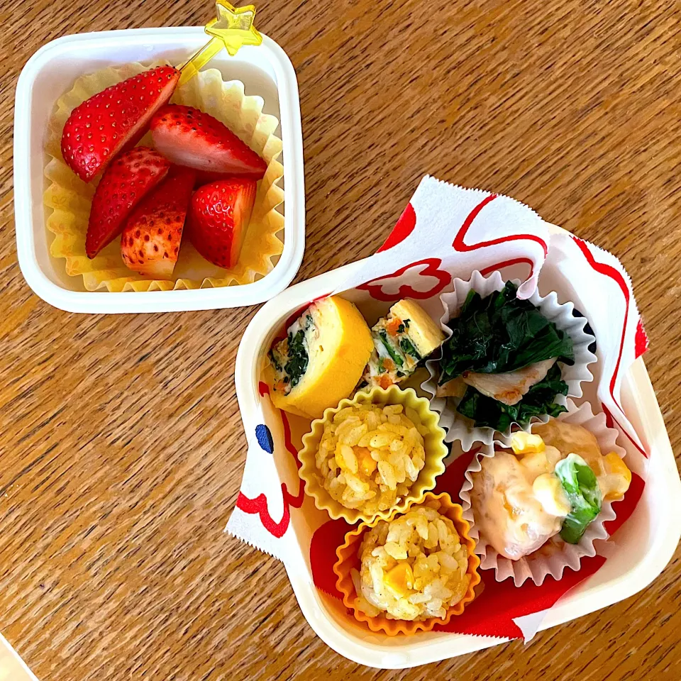 ドライカレーとえびマヨ弁当|ふうりんさん