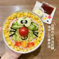 Snapdishの料理写真:お弁当記録　冷やし中華弁当ドラえもんver.|haru_bento　はる弁当さん