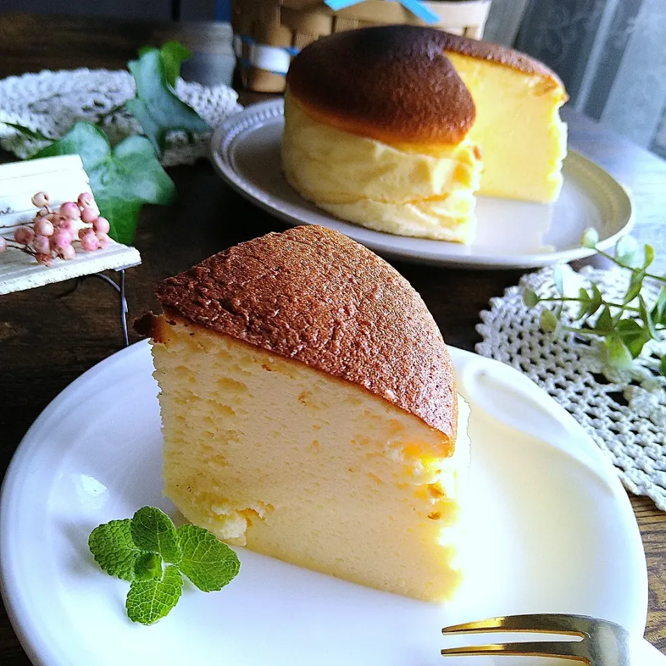 チーズを使わないスフレチーズケーキ♬|とまと🍅さん