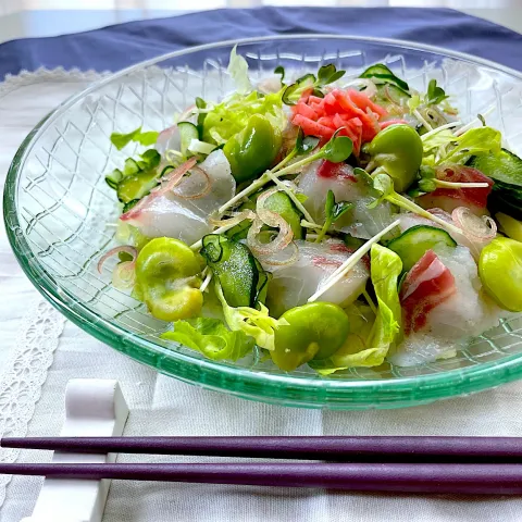 「ヤマサ おまかせ酢」を使ってみたSnapdishの料理・レシピ写真:香川産🐟チヌのサラダ寿司🥗