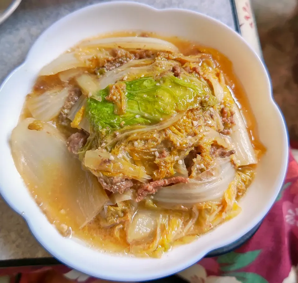 白菜と豚ひき肉の煮物。|郁ちゃんさん