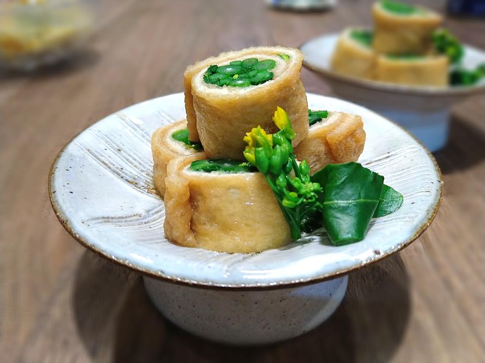つぼみ菜のお揚げ巻き