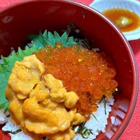 Snapdishの料理写真:ウニいくら丼