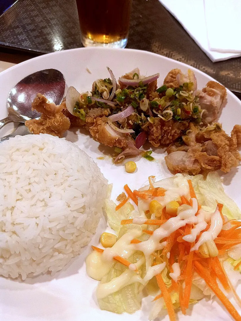 Crunchy Spicy Chicken Salad w/ Rice 🐔🌶️🍚😋|An'leeさん