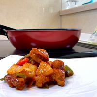 大豆肉の甘酢炒め