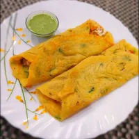 Moong Daal Paneer
Masala Stuffed Cheela
With Mint Green Chutney|Nishta Tyagiさん