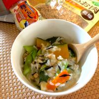 大豆のお肉とお野菜ミネラルたっぷりのシンプルなだし粥