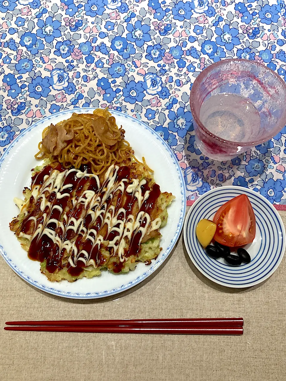 お好み焼きとレモンサワー|おしゃべり献立さん