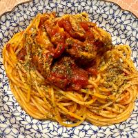 大豆のお肉スライスタイプでパスタ🍝完成編
