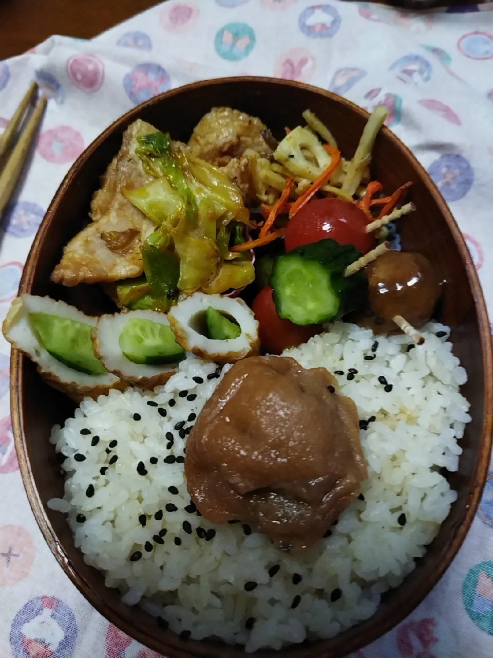 Snapdishの料理写真:高校生男子曲げわっぱ弁当|JUNさん