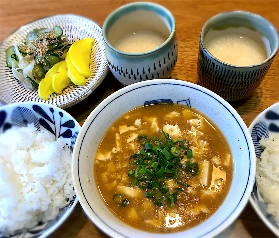 冷や汁で昼ごはん|じゅんさんさん