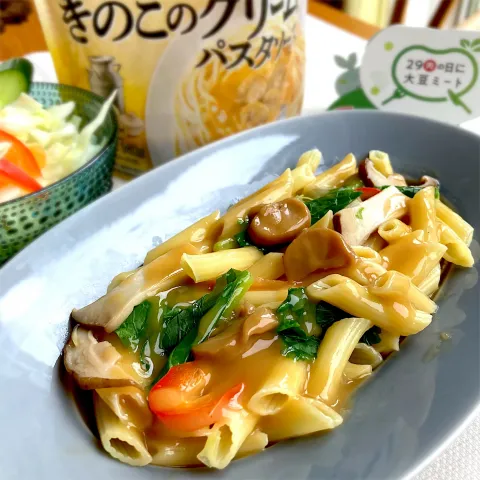 「PlantRECIPE　きのこのクリームパスタソース」を使ってみたSnapdishの料理・レシピ写真:ペンネキノコクリームソース