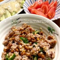 ＊オクラと納豆のふんわり炒飯とコールラビサラダ♪＊
