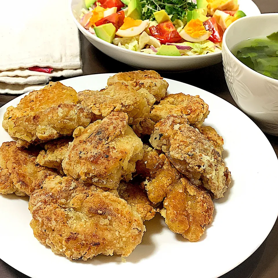 鶏もも肉の唐揚げからし風味|あやめもちもちさん