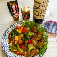 ＊大豆のお肉NEXTカルビの豆苗巻き＊アメリカ赤ワイン