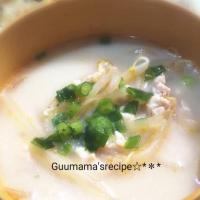 包丁不要♡もやしと鶏ひき肉の坦々風スープ