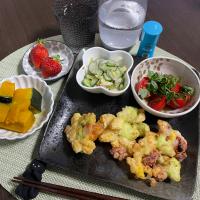 5/31晩ご飯：タコとそら豆のかき揚げ