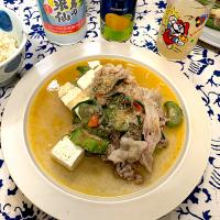 ナーベラージプシー（沖縄産短形ヘチマの味噌煮）　　#チャンプルー　#島豆腐　#島唐辛子　