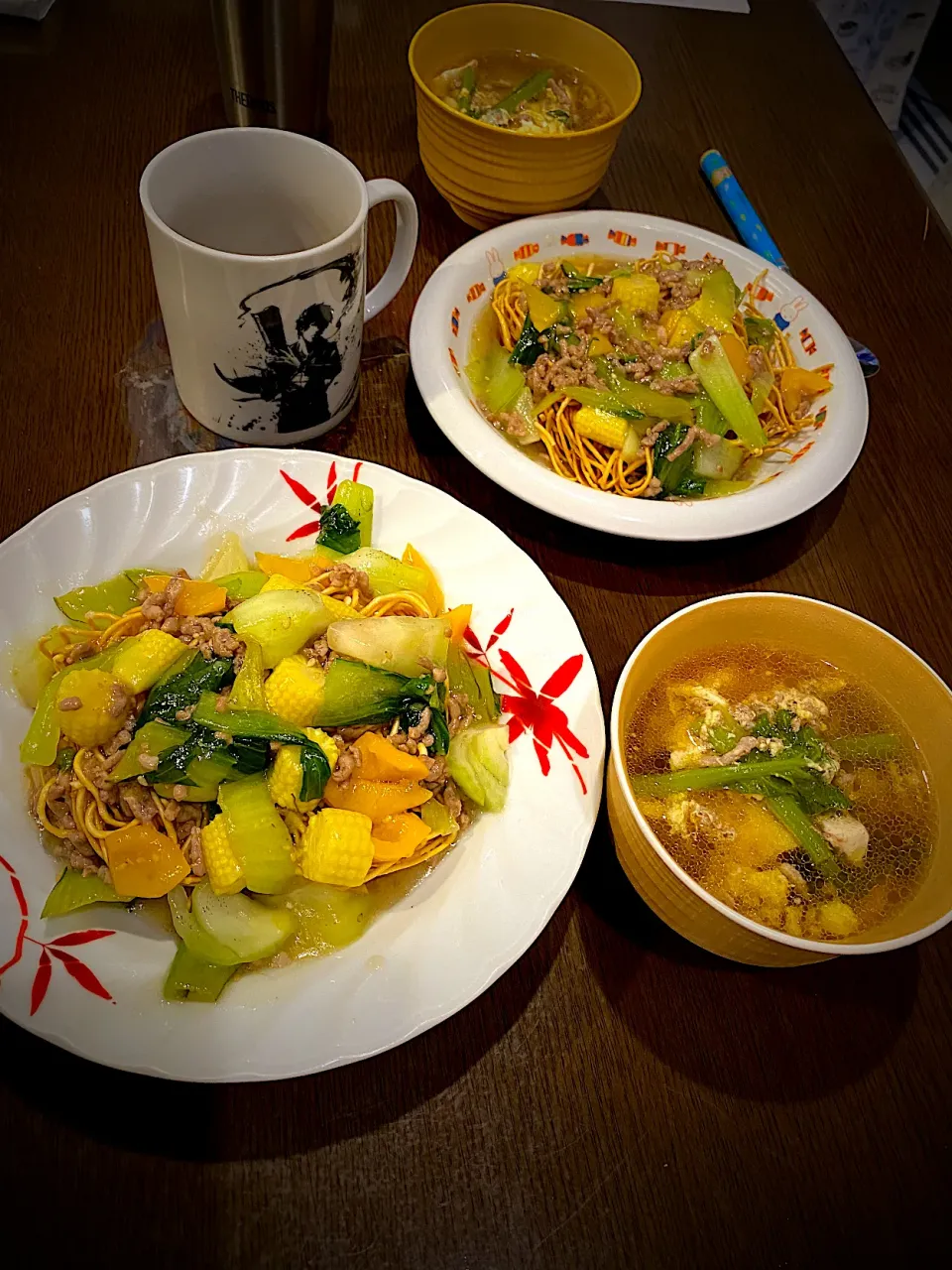 そぼろ餡掛けかた焼きそば　純豆腐チゲスープ|ch＊K*∀o(^^*)♪さん