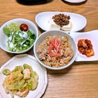 『そら豆と海老と新玉ねぎのかき揚げ　米粉で』