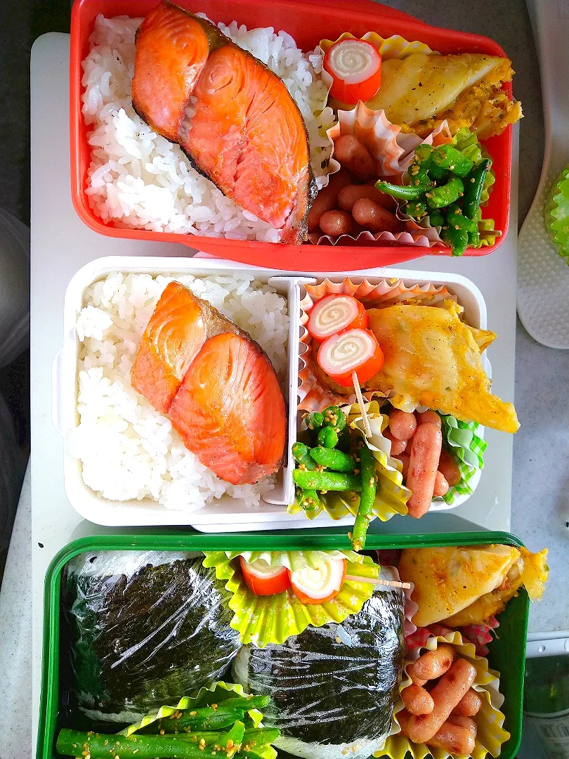 鮭弁当　笹かまのチーズピカタ|ねぎまのねぎママさん