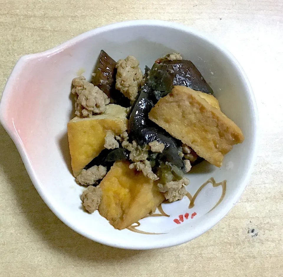 厚揚げとなすの味噌炒め|春の日さん