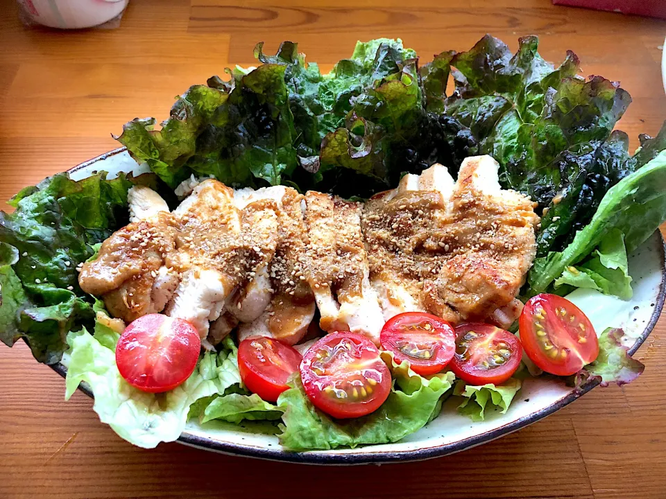 鶏むね肉のソテー味噌ゴマだれかけ|田中章さん