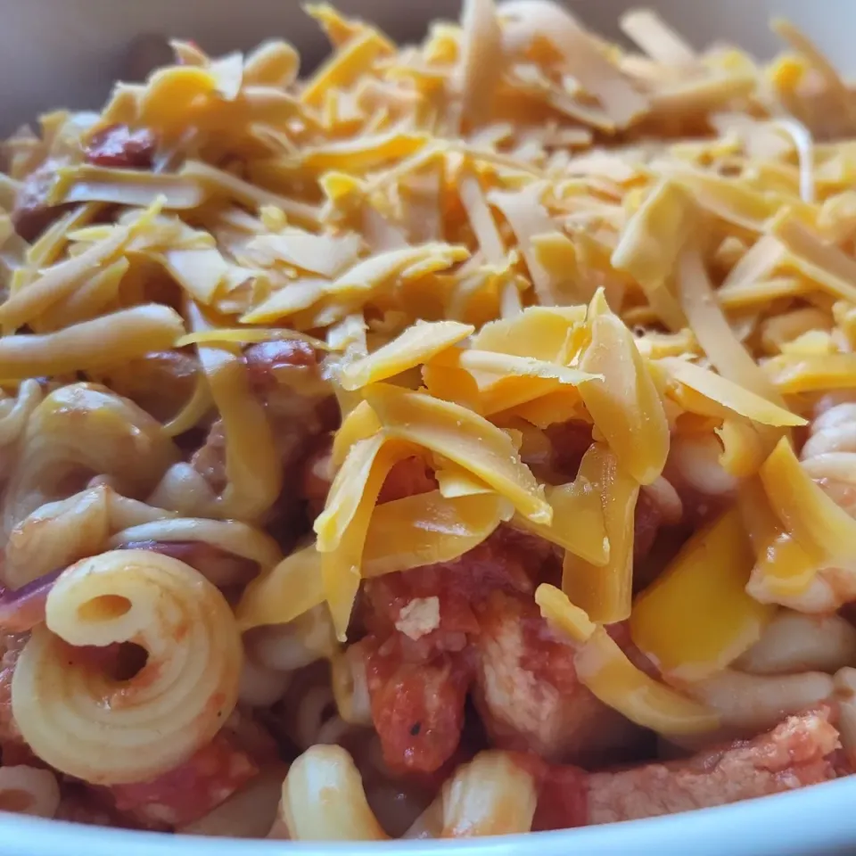 Vegetarian chicken and pepper pasta|FatGirlFoodJourneyさん