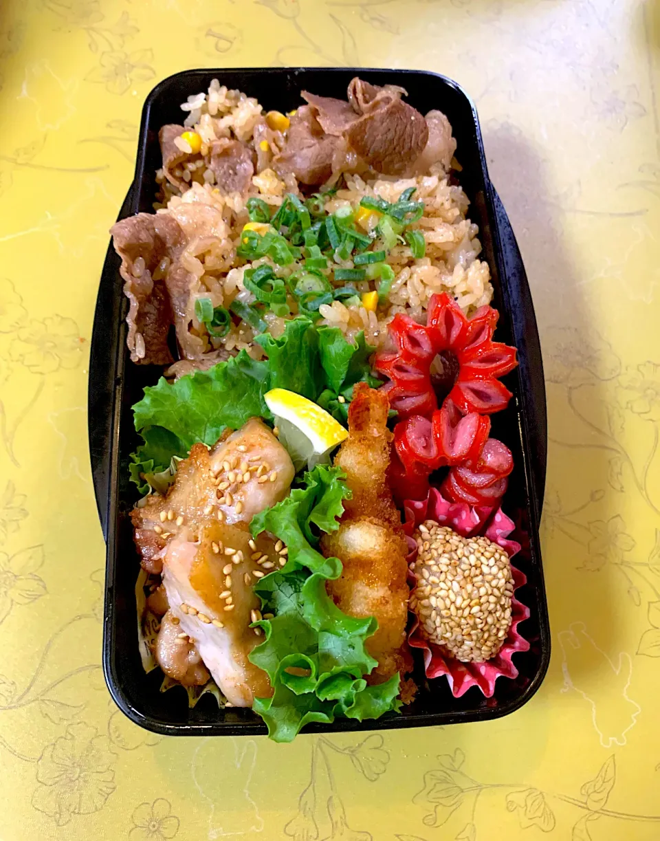 高校生弁当　ほぼ肉6/2☔️|honamiさん