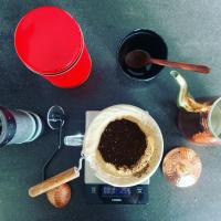 バリ神山ハニープロセスコーヒーのネルドリップ