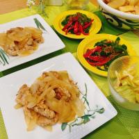 豚肉と新玉ねぎのレモン醤油炒めの献立
