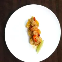 garlic butter lemon shrimps with crosstini|tania mahbubさん