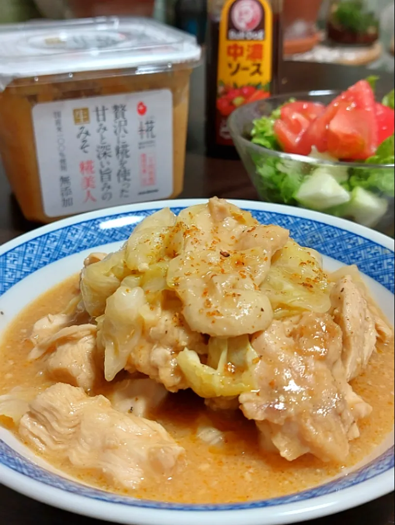 レンチン！とりむね肉とキャベツの万能味ソース|きつねさん