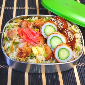 ムスコの唐揚げ高菜チャーハン弁当