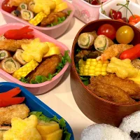 Snapdishの料理写真:小学生4人分運動会弁当|Raigarさん