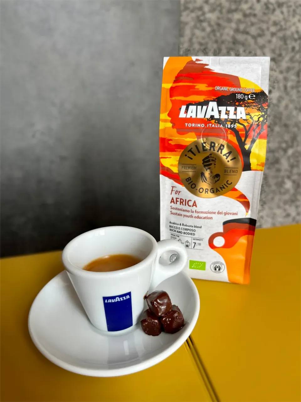 Snapdishの料理写真:Lavazza Tierra for Africa with Apricot and Hazelnut Bonbons|lindsayさん