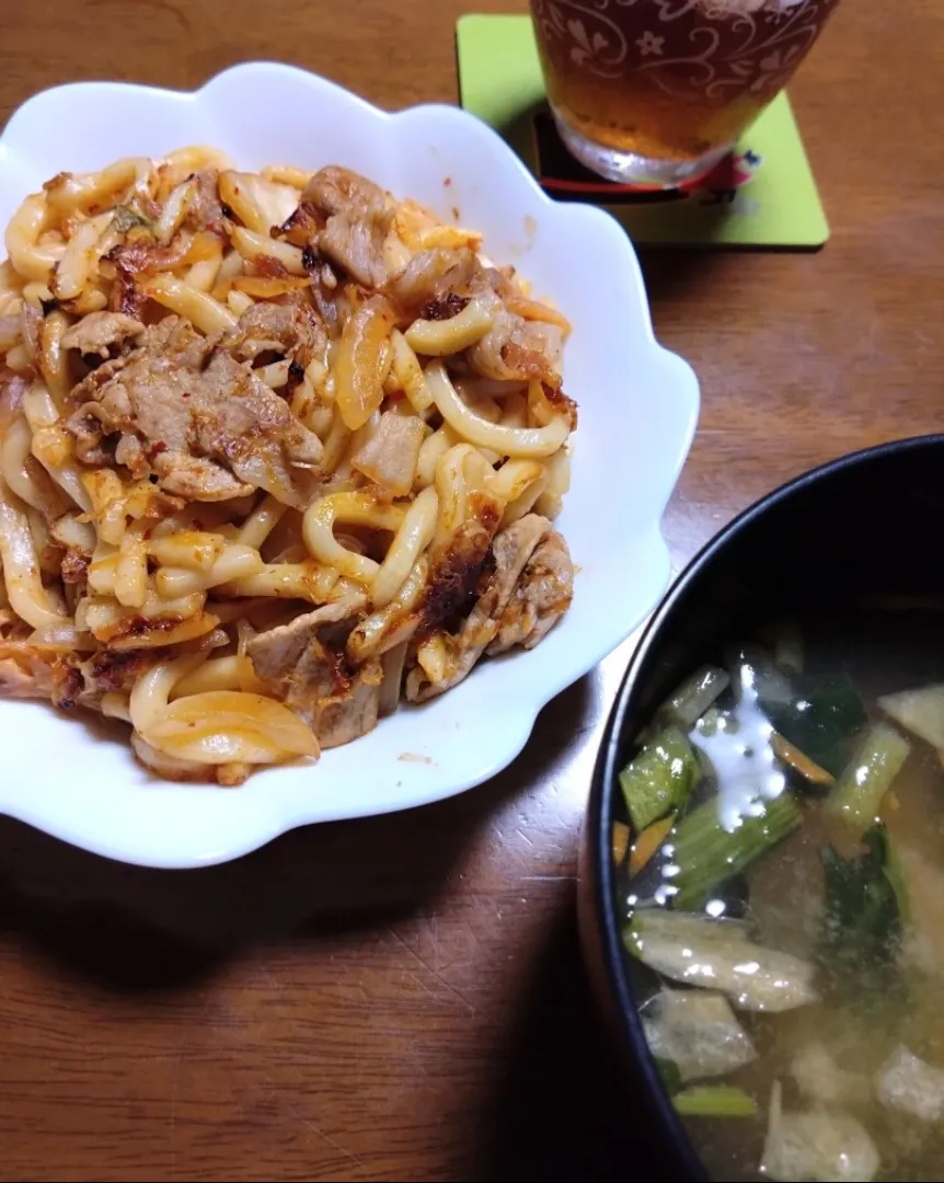 豚キムチ焼きうどん|りょうこさん