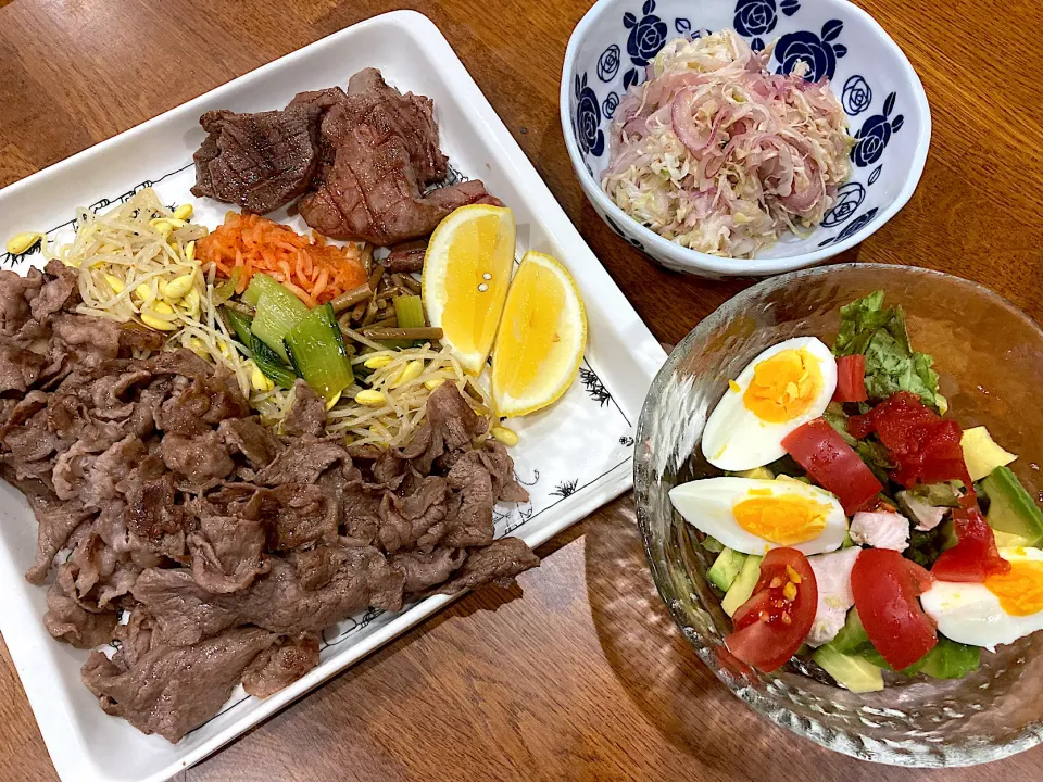 Snapdishの料理写真:肉フェスの代わりの　晩ご飯(笑)|sakuramochiさん