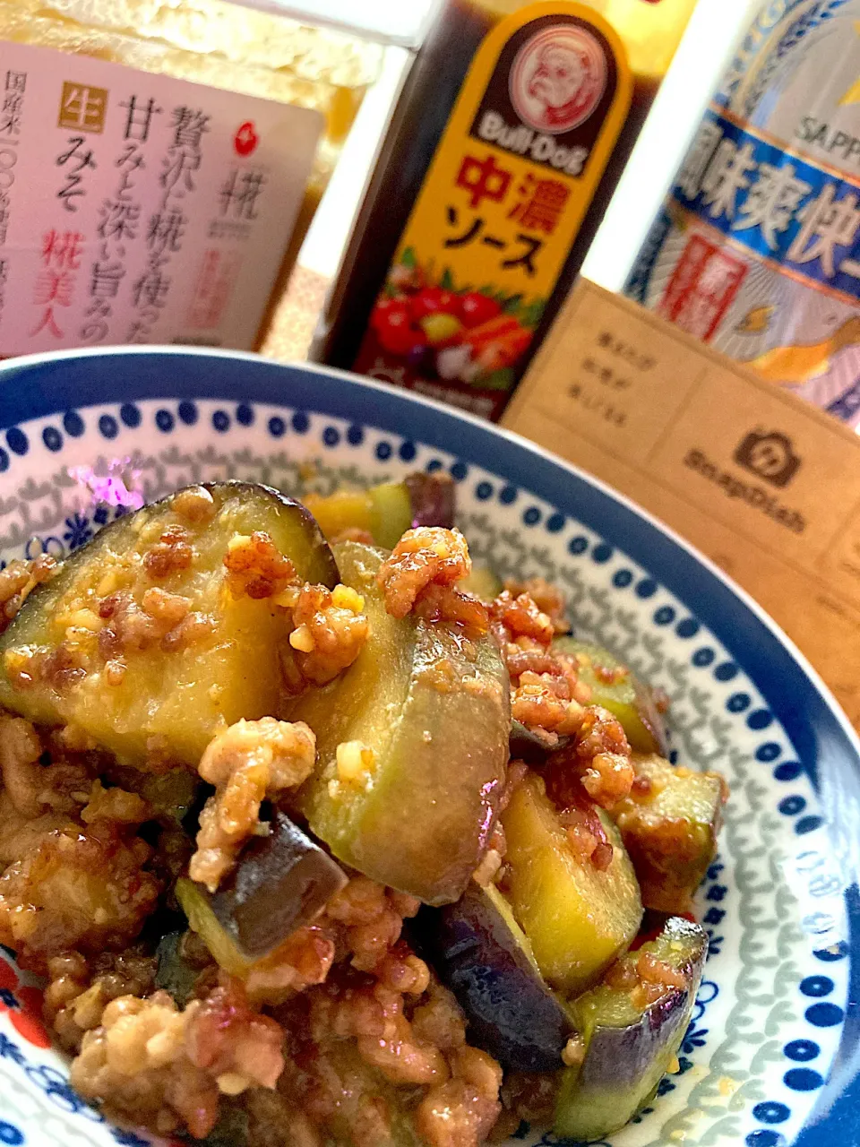 ナスと豚ひき肉の和風味ソース炒め😋🍻💕✨|アイさん