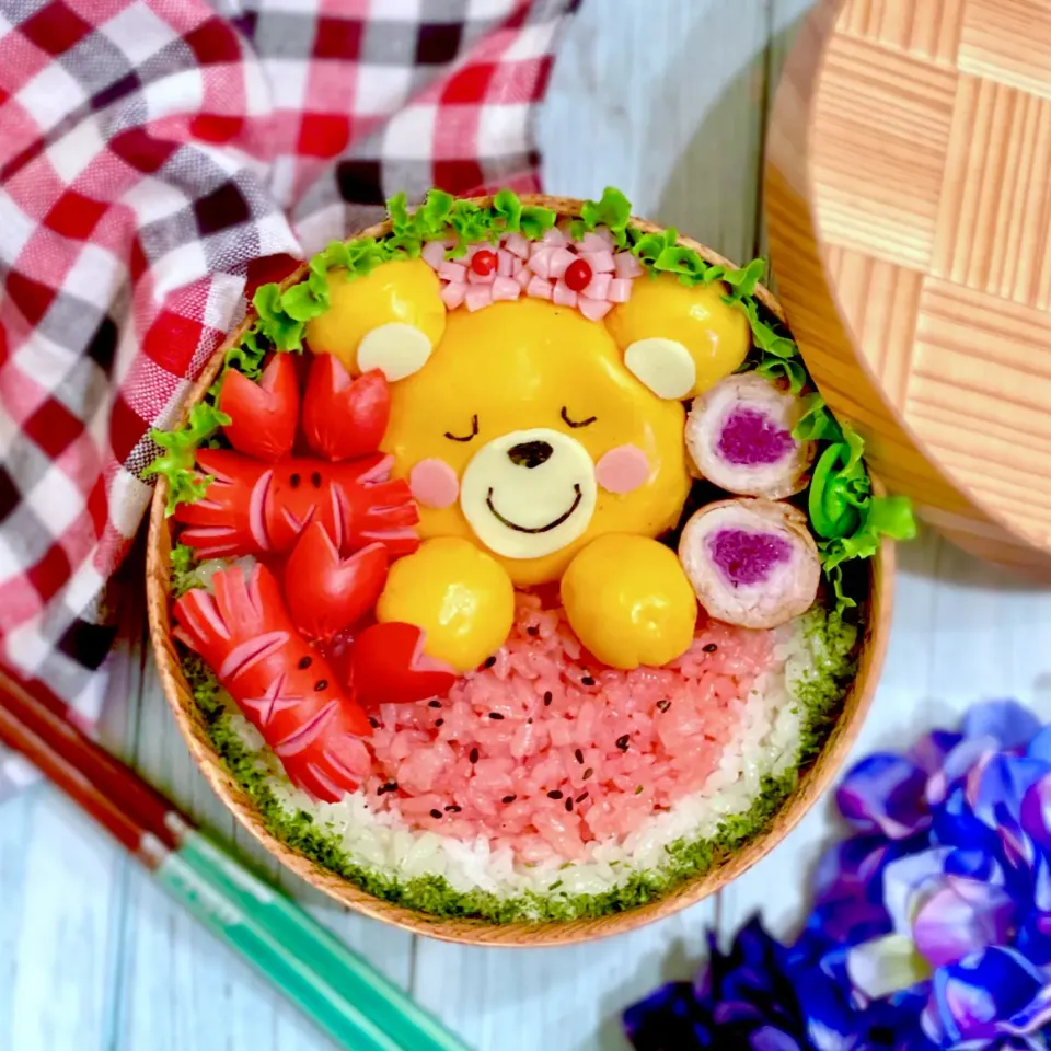 クマちゃんチーズハンバーグ弁当🧸|AXさん