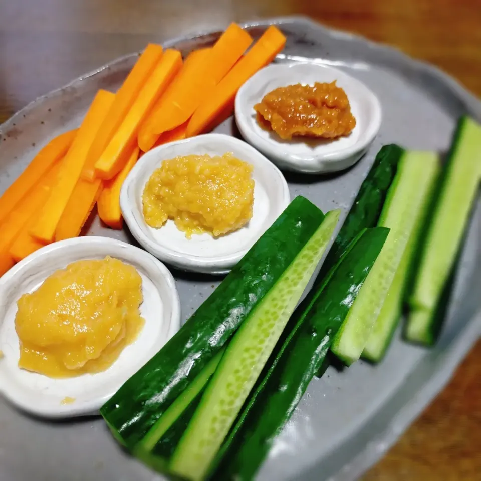 野菜スティック　味噌食べ比べ|hoさん