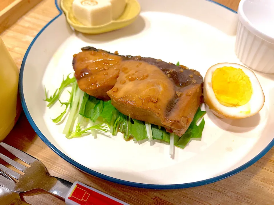 ブリの味噌照り焼き むすこごはんよる|かぼちゃんさん