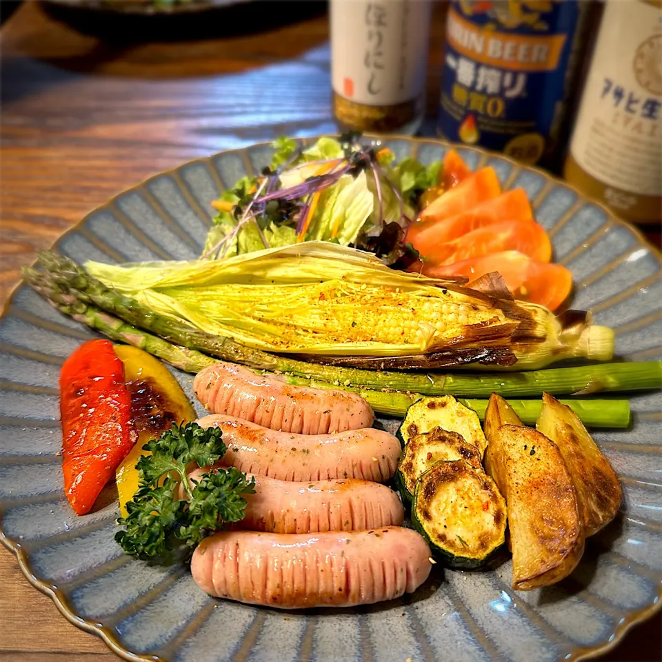 生野菜と焼き野菜と加工肉|Kiyoさん