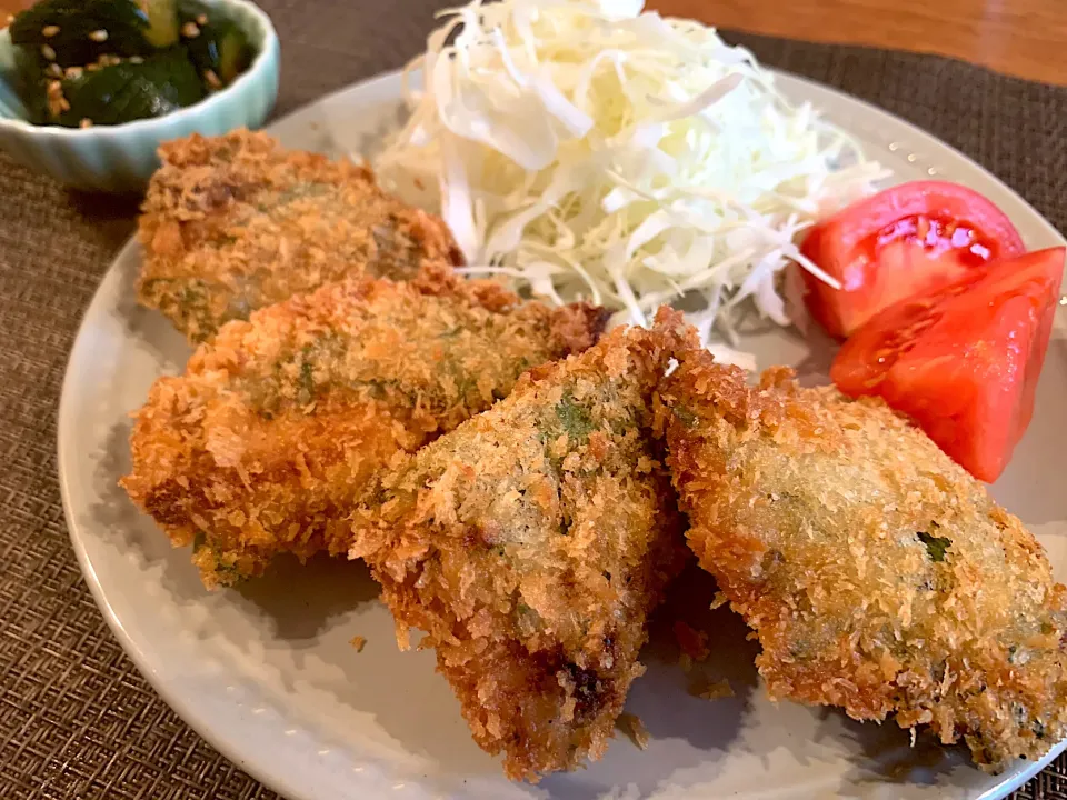 カツオの青ジソはさみカツ🐟|いちごさん