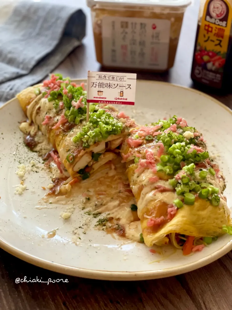 ブルドッグソース✖️マルコメ『和食で楽しむ』『万能味ソース』/❺絹揚げでとんぺい焼き風|chiaki3（平川ちあき）さん