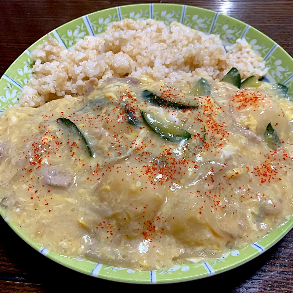 昨夜の残り物で中華卵丼^_^|きよっさんさん