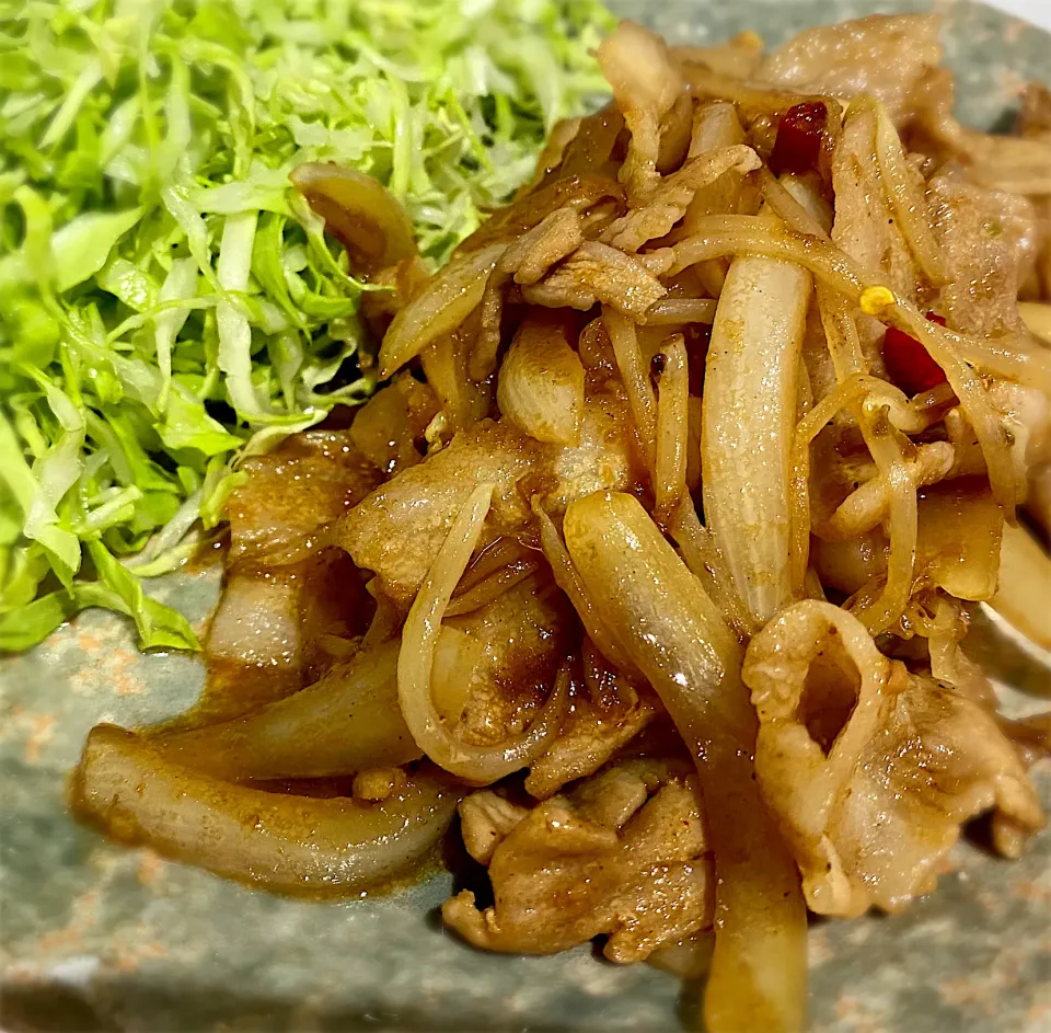 焼肉のタレで豚焼肉　　　　　　　　　　　　　　　|白子舞茸さん