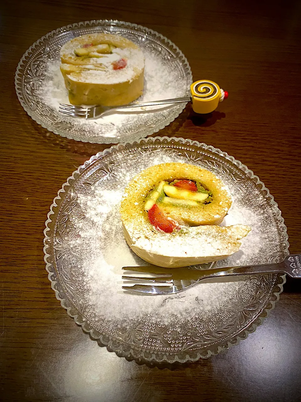 抹茶クリームのフルーツロールケーキ|ch＊K*∀o(^^*)♪さん