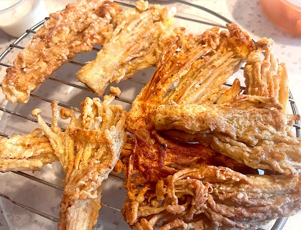 Fried Enoki Mushrooms|🌺IAnneさん