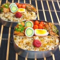 母とムスコのラブラブおソロ♪ご飯が進む!鶏むねジンジャー弁当